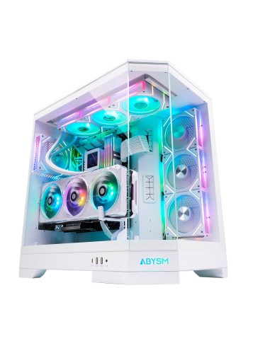 Caja Pc Abysm Danube Sava H600 White Torre E-atx, Atx, Itx, Micro Atx - Lateral Y Frontal Cristal Templado - 3.5" Y 2.5" -