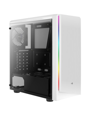 Caja Pc Aerocool Rift White Iluminacion Rgb Usb 3.0 Card Reader Diseño De Doble Camara Ventana Lateral Total Sin Fuente De A...