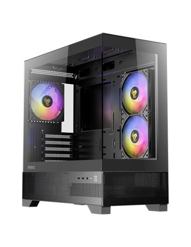 Caja Minitorre Microatx Cx500m Rgb Negro Antec Int:2x3.5,1x2.5/ 2xusb3.0, 1xusb3.2 Tipo C/ Audio In/out/ Panel De Cristal Tem...