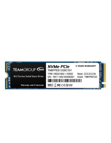 Team Group Mp33 Pro 512gb Pcie Gen3 X4 Nvme M.2 Ssd 2100/1700 Mb/s