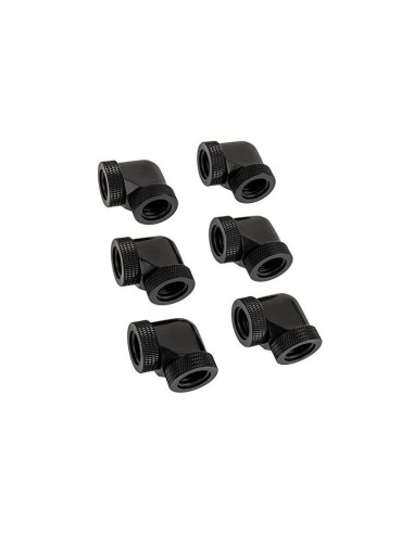 Raijintek Pelias D160906, 16mm, 90 Grad Adaptador - 6er-pack, Negro