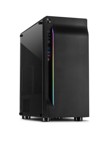 Caja Pc Inter-tech A-3411 Creek, Negro, Atx,itx,micro Atx, Rojo/verde/azul, Frente