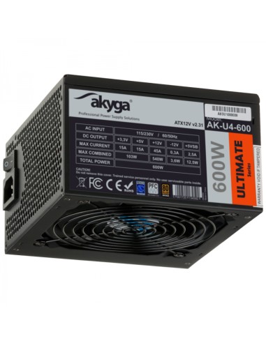 Fuente De Alimentacion Akyga Ak-u4-600 600 W 20+4 Pin Atx Atx Negro