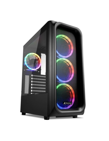 Caja Pc Sharkoon Tk5m Rgb Atx 2xusb3.0 1xusbtipoc Sin Fuente Negro