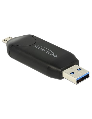 Lector De Tarjetas Externo Delock Otg Micro Usb + Macho Usb 3.0 A