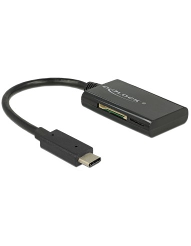 Lector De Tarjetas Externo Delock Usb 3.1 Gen 1 Type-c Macho 4 Ranuras