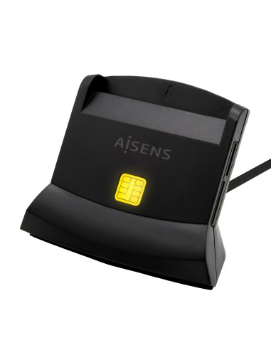 Aisens Lector De Tarjetas Inteligente Dni Con Lector Sim, Sd, Mirosd, Mmc, Rs-mmc, Mmc Micro, Usb-c, Negro