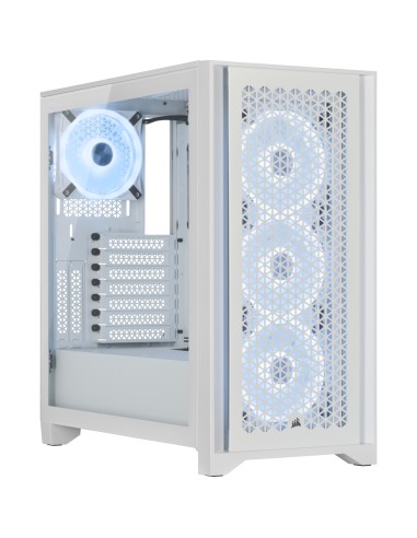 Caja Pc Atx Semitorre Corsair Icue 4000d Rgb Airflow Cristal  Blanca