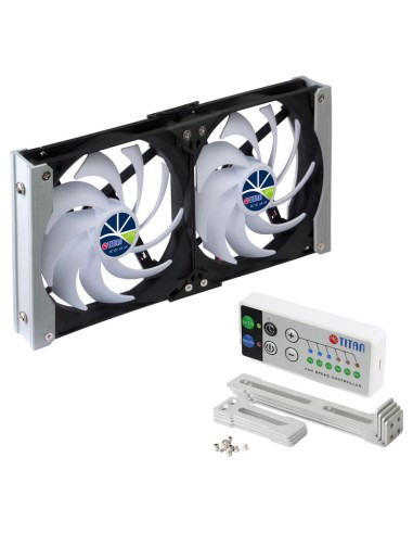 Titan Ttc-sc20(b)+ Doble Ventilador De Frigorífico 120x25mm Ip55, Modo Temporizador, Con Rectificador Integrado