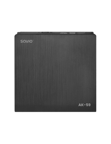 Savio Ak-59 Grabador Externo Delgado De Cd/dvd R/rw - Usb-c/usb-a, Negro