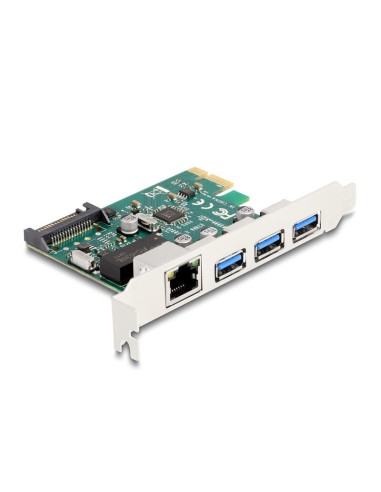 Delock 90105 Tarjeta Pci Express X1 A 3 X Usb 5 Gbps Tipo-a Hembra + 1 X Gigabit Lan