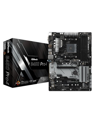 Placa Base Asrock Am4 B450 Pro4 Atx, 4xd4 3200 Sata3 Usb3.1