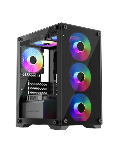 Caja Microatx Xc-201 Glass Argb Keepout Bahías Int.: 1x3,5, 1x2,5/ 1xusb2.0, 1xusb3.0/ Audio In/out