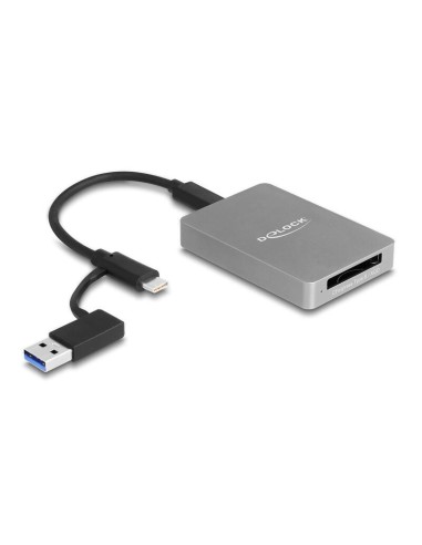 Delock 91008 Lector De Tarjetas Usb Type-c En Carcasa De Aluminio Para Tarjetas De Memoria Cfexpress O Xqd