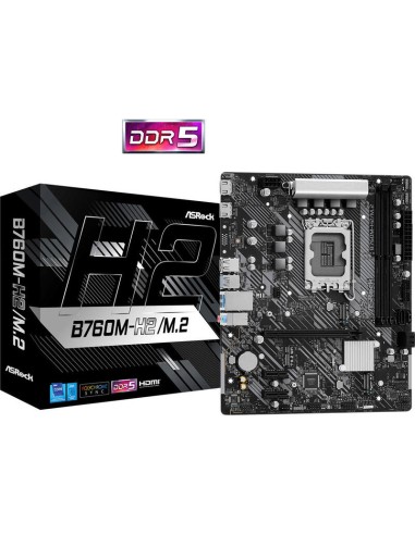 Placa  Asrock B760m-h2/m.2 Intel B760 1700 Micro Atx 2 Ddr5 2 Hdmi 2.5g Lan Pcie4 2x M.2