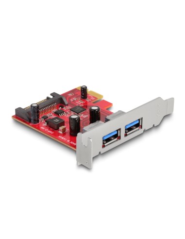 Delock 90155 Tarjetas Pci Express X1 A 2 X Externo Usb 5 Gbps Tipo-a Hembra - Factor De Forma De Perfil Bajo