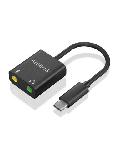 Aisens Conversor Usb-c A Audio 48khz - Usb-c/m-2xjack 3.5/h - 10cm - Negro