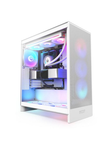 Caja Pc  Atx Semitorre Nzxt H7 Flow Rgb Blanca Cristal Cm-h72fw-r1