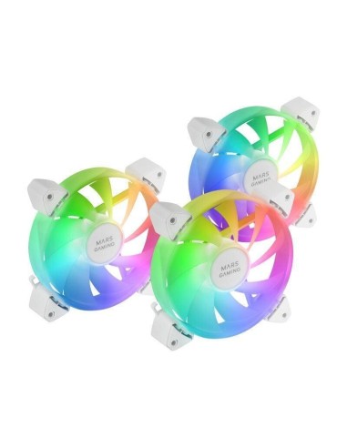 Pack 3 Ventiladores Mars Gaming Mf-3a 12cm Argb Blanco