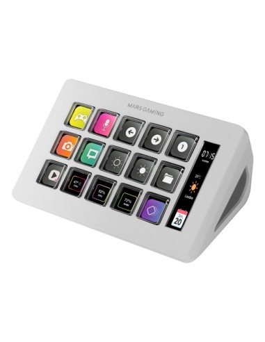 Stream Deck Slim Mars Gaming Msd-one 15 Teclas Lcd Blanco