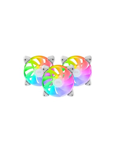 Kit 3 Ventiladores Auxiliar A-rgb 120mm Mf-3r Blanco Mars Gaming 120mm/ Iluminación Argb/ Compatibilidad Argb