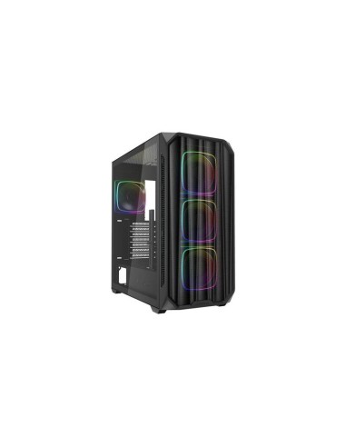 Caja  Pc Sharkoon Ak5m Rgb Negra, Vidrio Templado 4044951041671