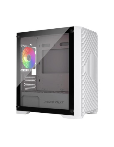 Caja Microatx Xc-220 Glass Argb Blanco Keepout Bahías Int.: 1x3,5, 2x2,5/2x3,5, 1x2,5/ 1xusb2.0, 2xusb3.0/ Audio In/out