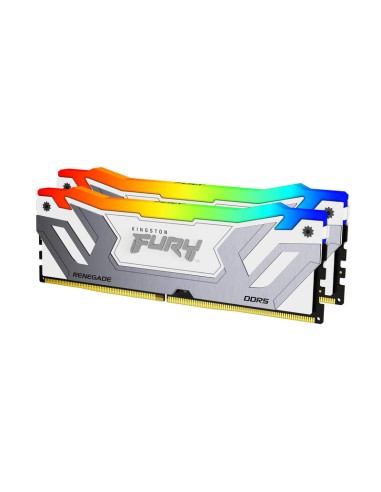 Memoria Kingston Fury 48 Gb Ddr5-8400 2x 24 Gb  Kit Dual, Ram Plateado/blanco, Kf584cu40rwak2-48, Fury Renegade Rgb, Intel Xm...