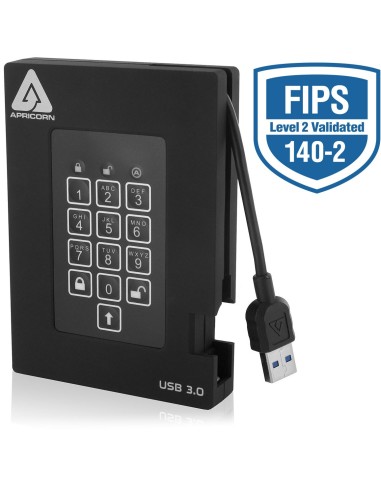 Disco Externo Hdd Apricorn 2,5 2tb Aegis Fortr. Padlock,256-bit Aes-xts,usb3.0