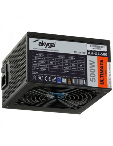 Fuente De Alimentacion Akyga Ak-u4-500 500 W 20+4 Pin Atx Atx Negro