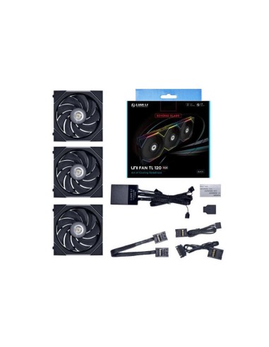 Ventilador Lian Li Uni Fan Tl Series Reverse Blade , Pack 3  + Controller - 120mm, Negro