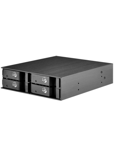 Silverstone Fs204 Bahía Frontal 5.25" Negro Para 4 Discos Duros Sata 2.5"