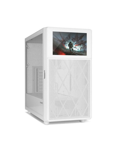 Caja Pc Nox Semitorre Hummer Biospantalla Lcd 8" Blanco