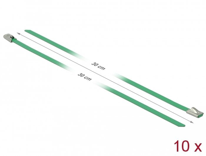 Delock Edelstahlcablebinder L 300 X B 4,6 Mm Grün 10 Stück