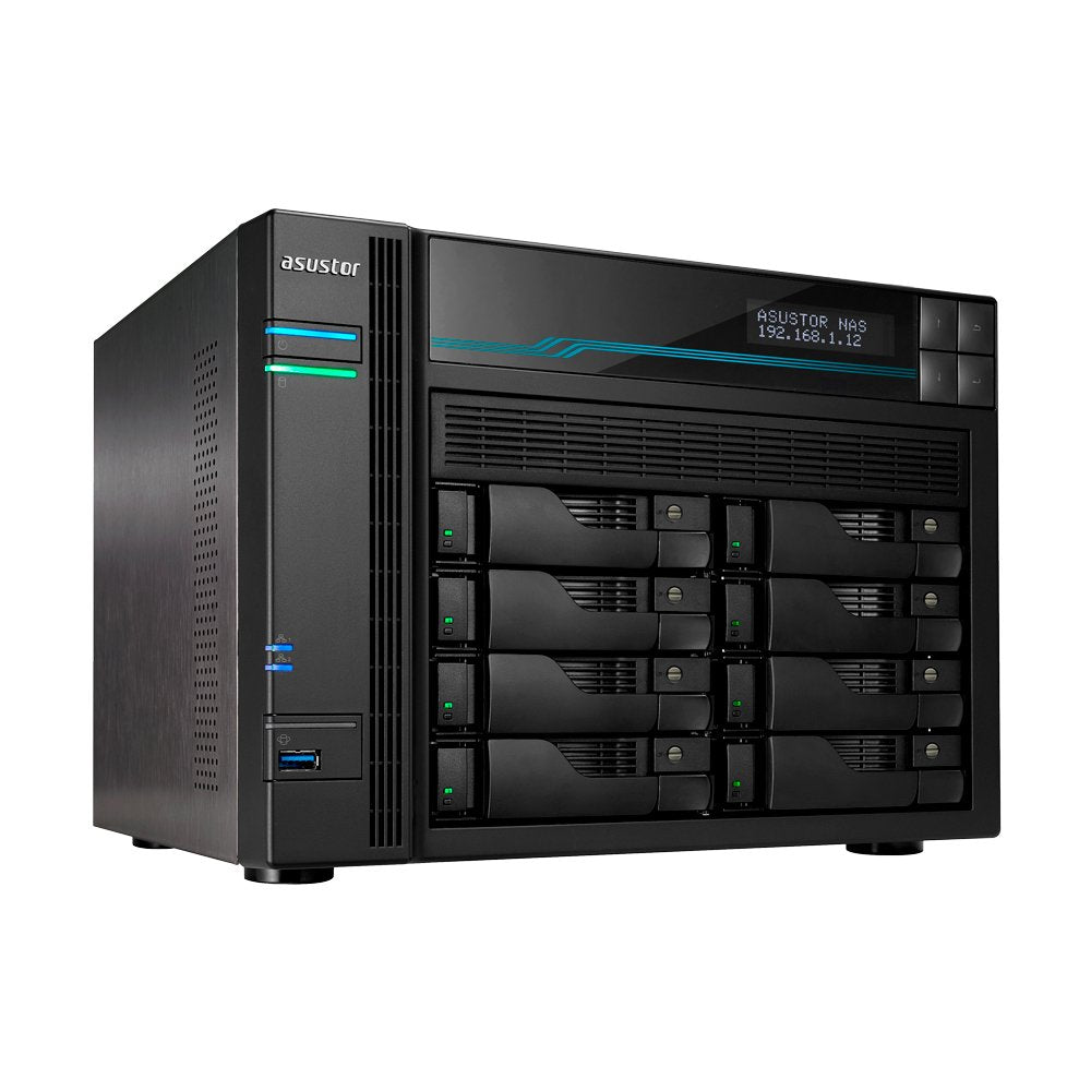 Servidor Nas Asustor As6508t 8 Bahias Atom C3538 Quad Core Denverton 2.1ghz 8gb 2x2.5gbe  2x10gbe Raid 0,1 Jbod Sata6gb Usb 3.0