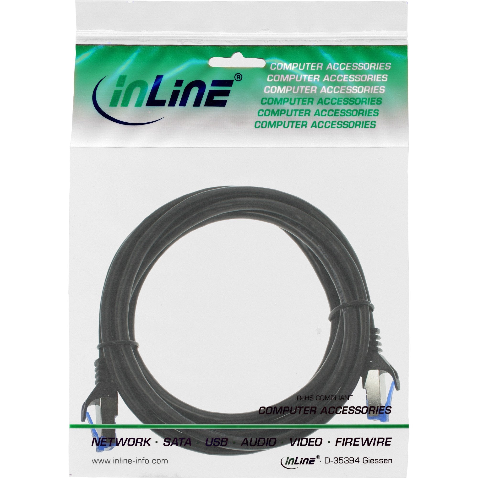 Inline® Cable De Red Armoured, U/Ftp, Cat.6a, Black, 2m