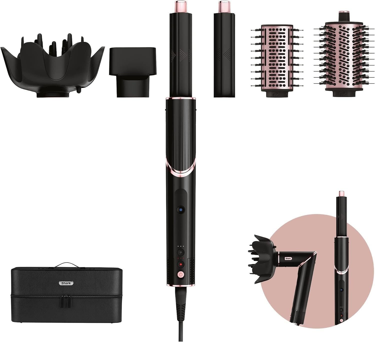 EAN 0622356260732 - Shark FlexStyle 5-in-1 Herramienta de peinado con múltiples accesorios Caliente Negro, Rosa 1400 W 2,5 m imagen 1