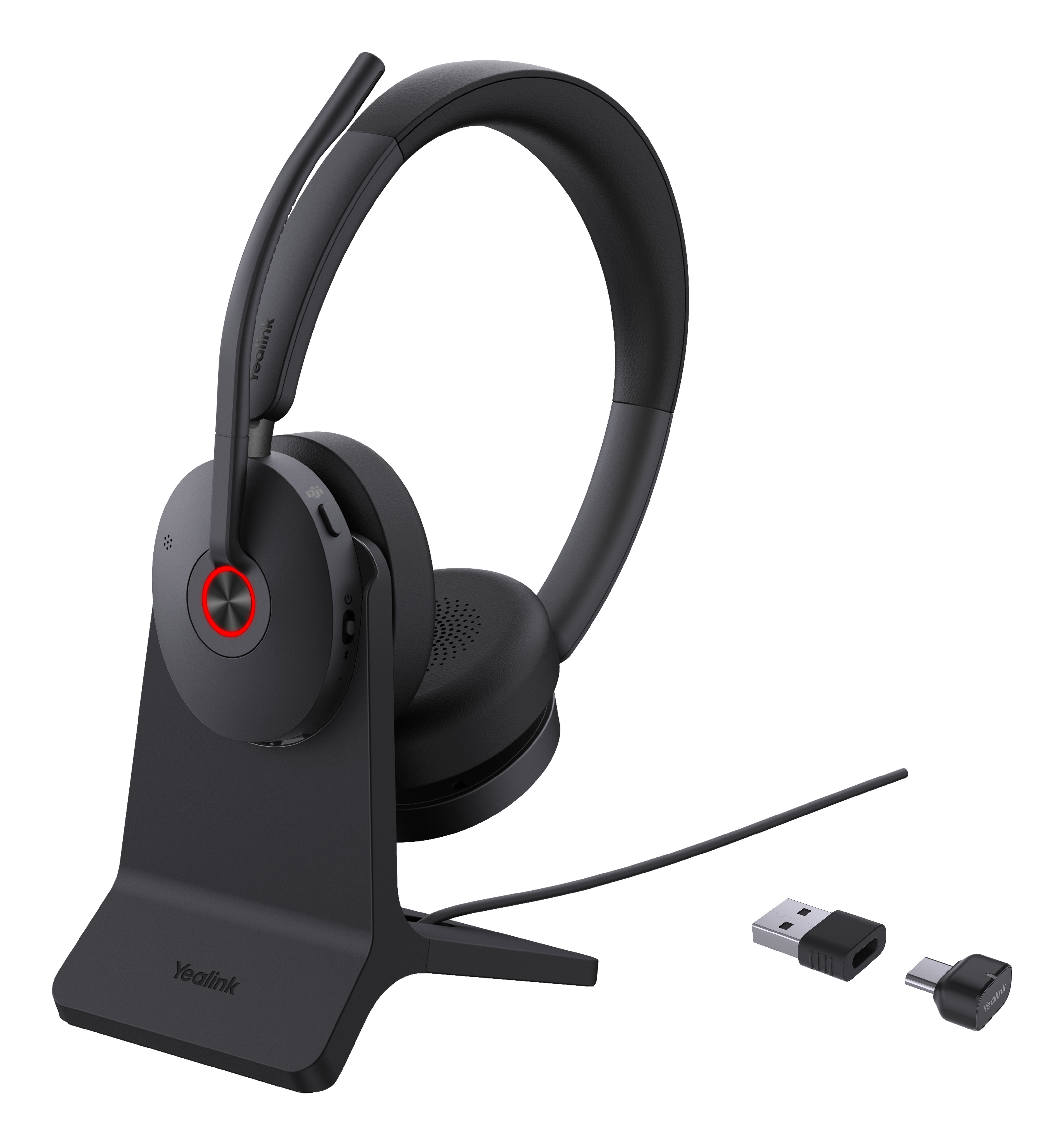 Yealink Bh74 Teams Con Estación De Carga, Auriculares Negros, Variante Teams, Dongle Bluetooth Bh74 With Stand Teams Usb-C/A