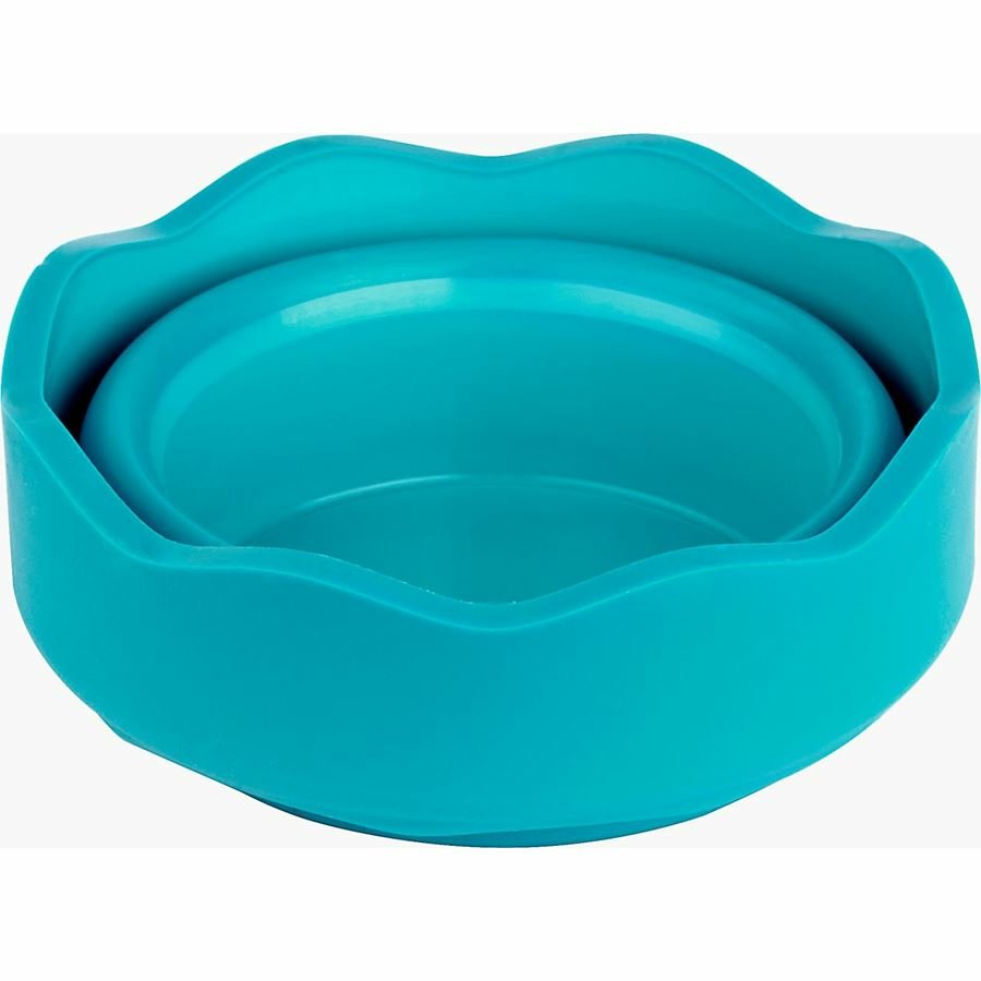 Faber-Castell Vaso De Agua Clic&Go Turquesa, Recipiente De Agua Turquesa