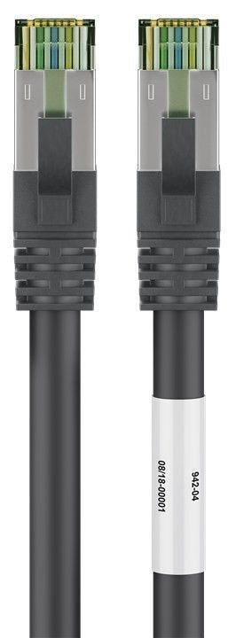 Latiguillo Cat 8.1, S/Ftp (Pimf), 20 M, Negro, Lszh Goobay
