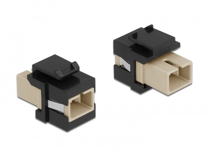 Keystone Modul Sc Simplex Buchse Zu Sc Simplex Buchse Beige   Schwarz