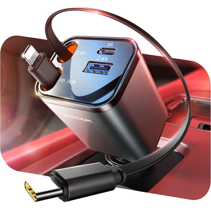 Joyroom Cargador De Coche 65?W Con Cable Retráctil