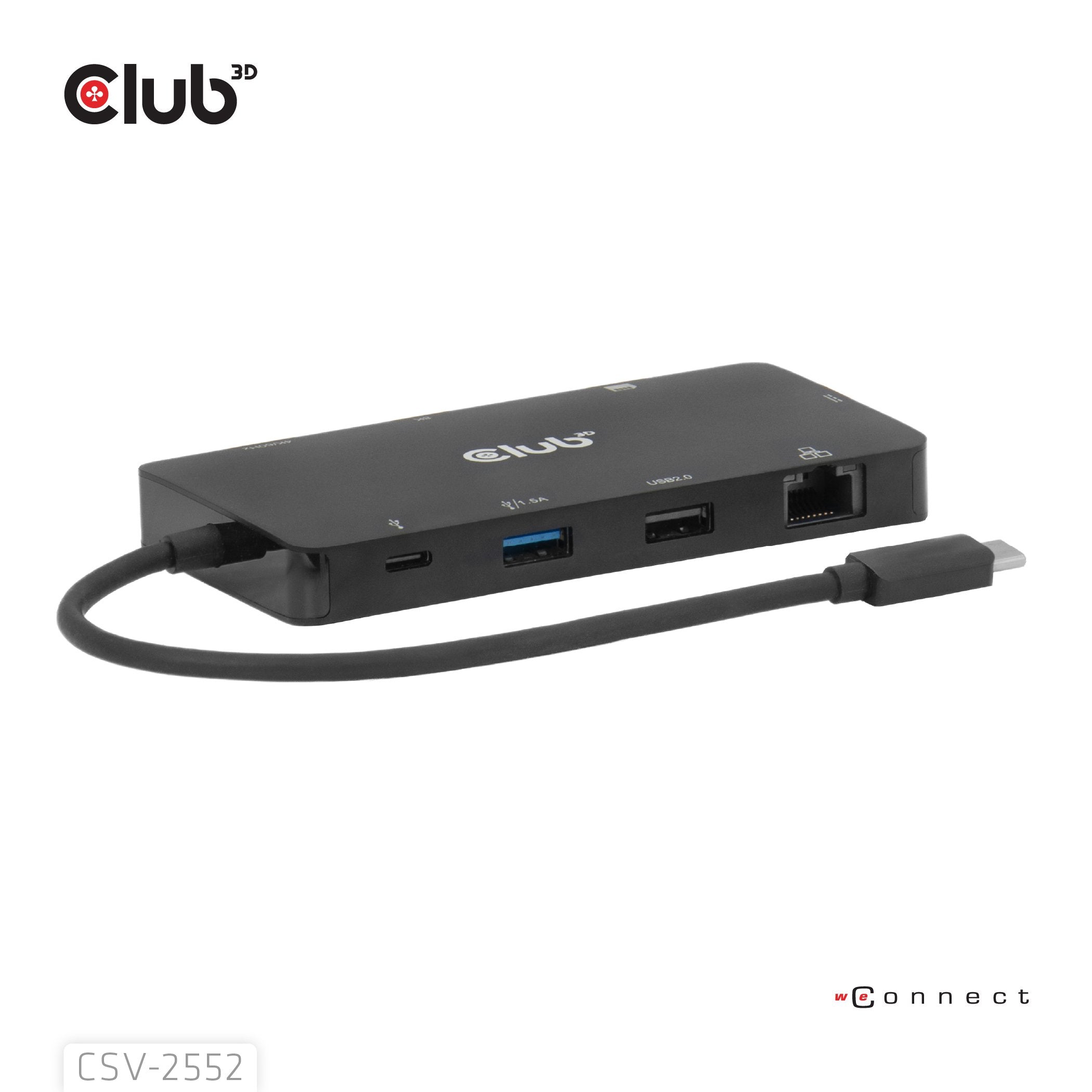 EAN 8719214473556 - CLUB3D CSV-2552 hub de interfaz USB Tipo C 5000 Mbit/s Negro imagen 8