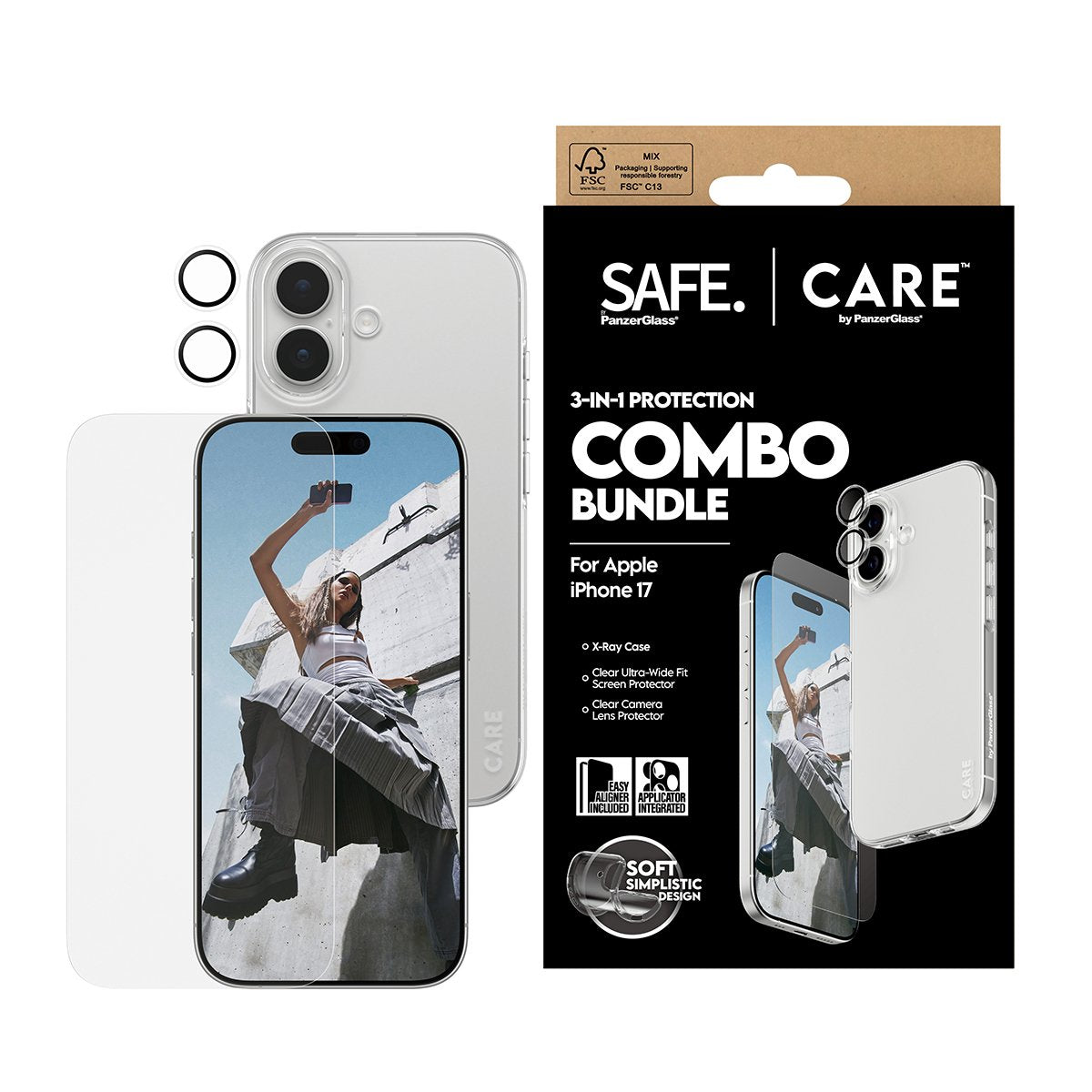 EAN 5715685027499 - PanzerGlass SAFE. | CARE™ by ® 3-in-1 Combo Bundle iPhone 17 Protector de pantalla Apple 1 pieza(s) imagen 2
