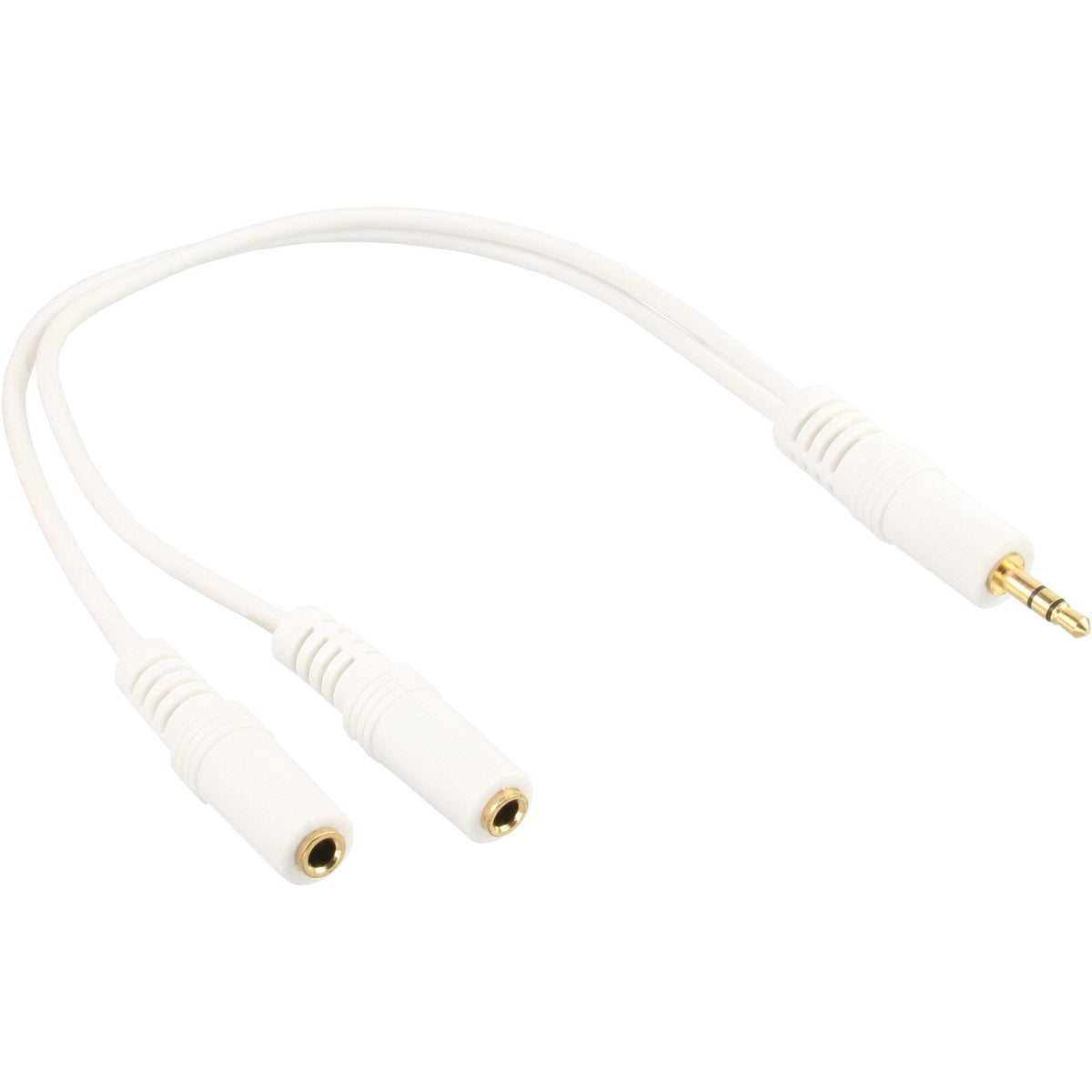 Inline Adaptador Stereo 3.5mm Macho A 2x 3.5mm Stereo Jacks Blanco / Dorado