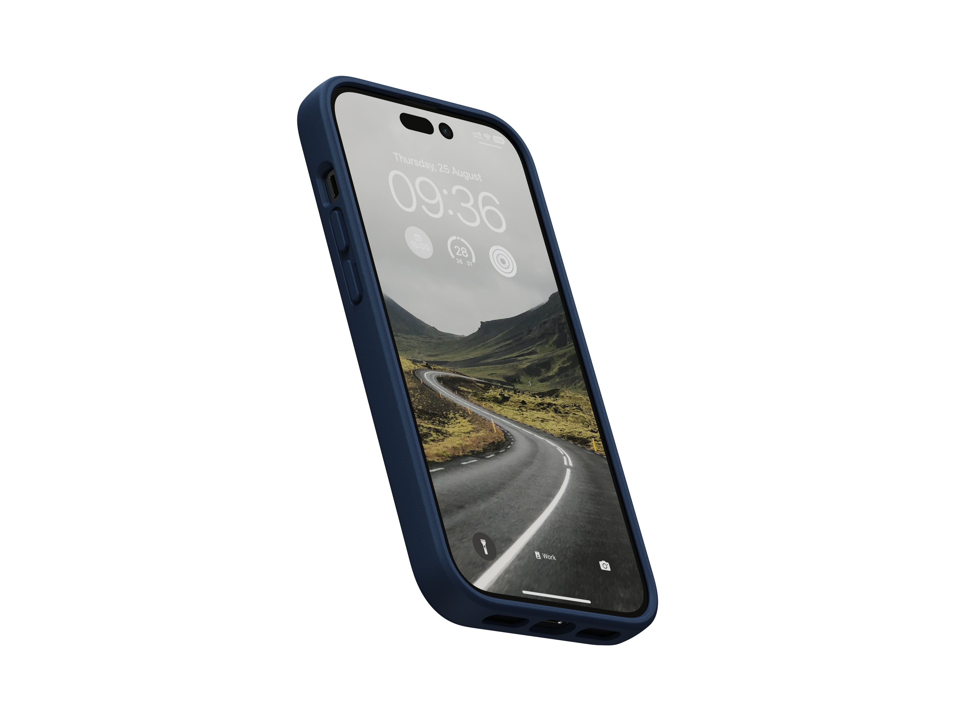Njord Byelements Salmon Leather Magsafe Case - Iphone 14 Pro -Blue