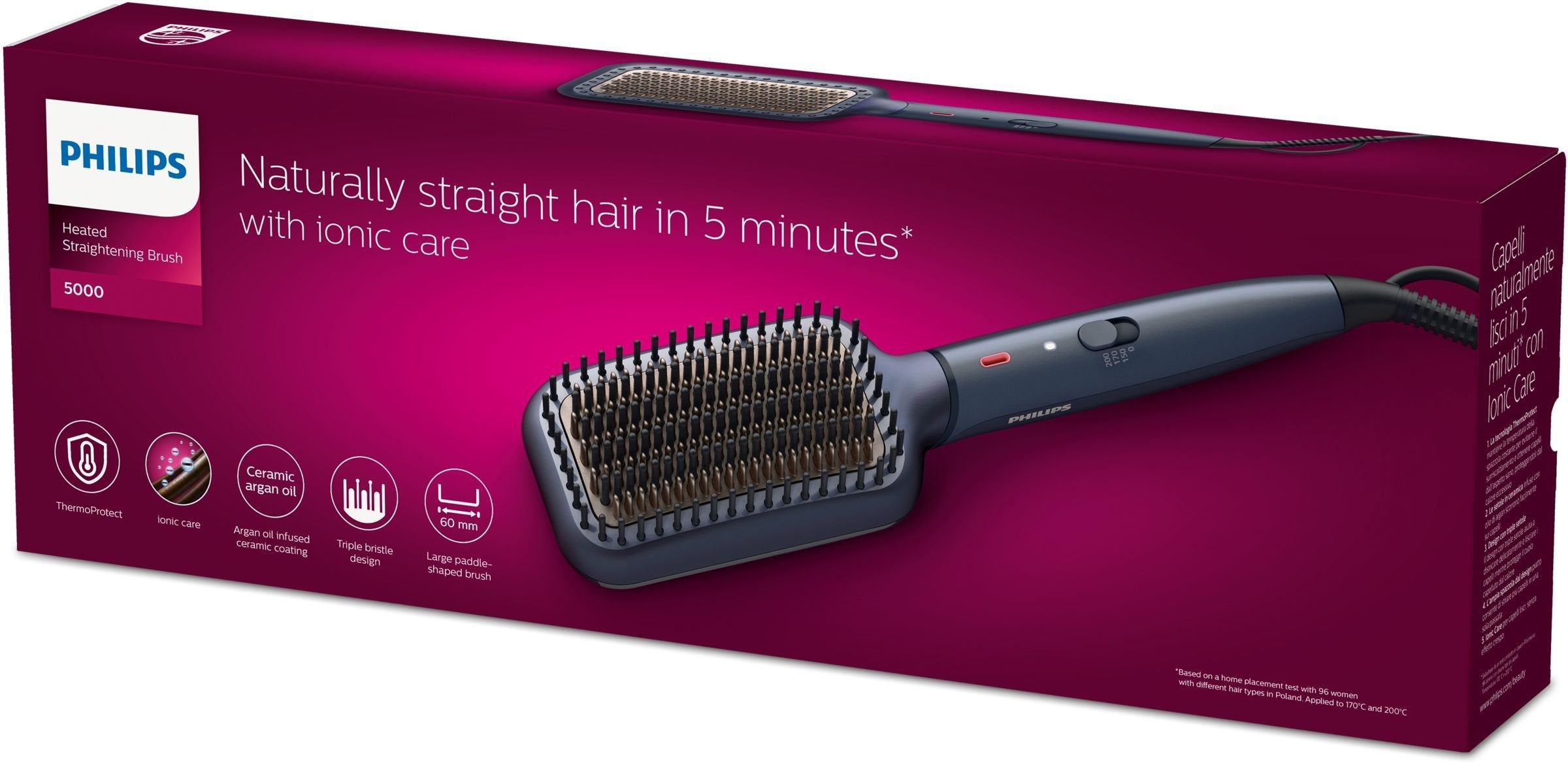 Cepillo Alisado  Philips Bhh885 00 Del Cabello, Azul