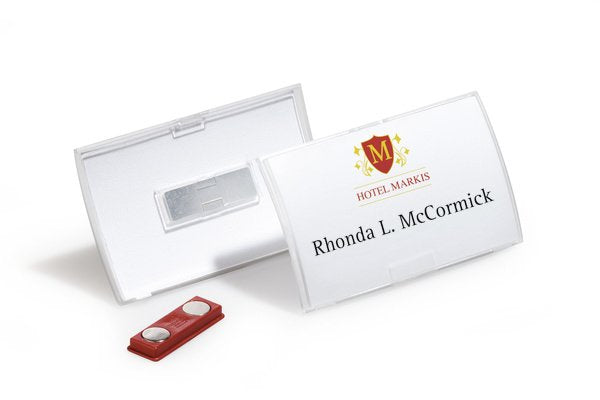 Durable Click Fold - Placa Identificativa - Para 54 X 90 Mm - Magnet - Transparente (Paquete De 10)