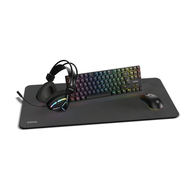 Krom Klass Pcombo Gaming 4 En 1 Rgb Negro