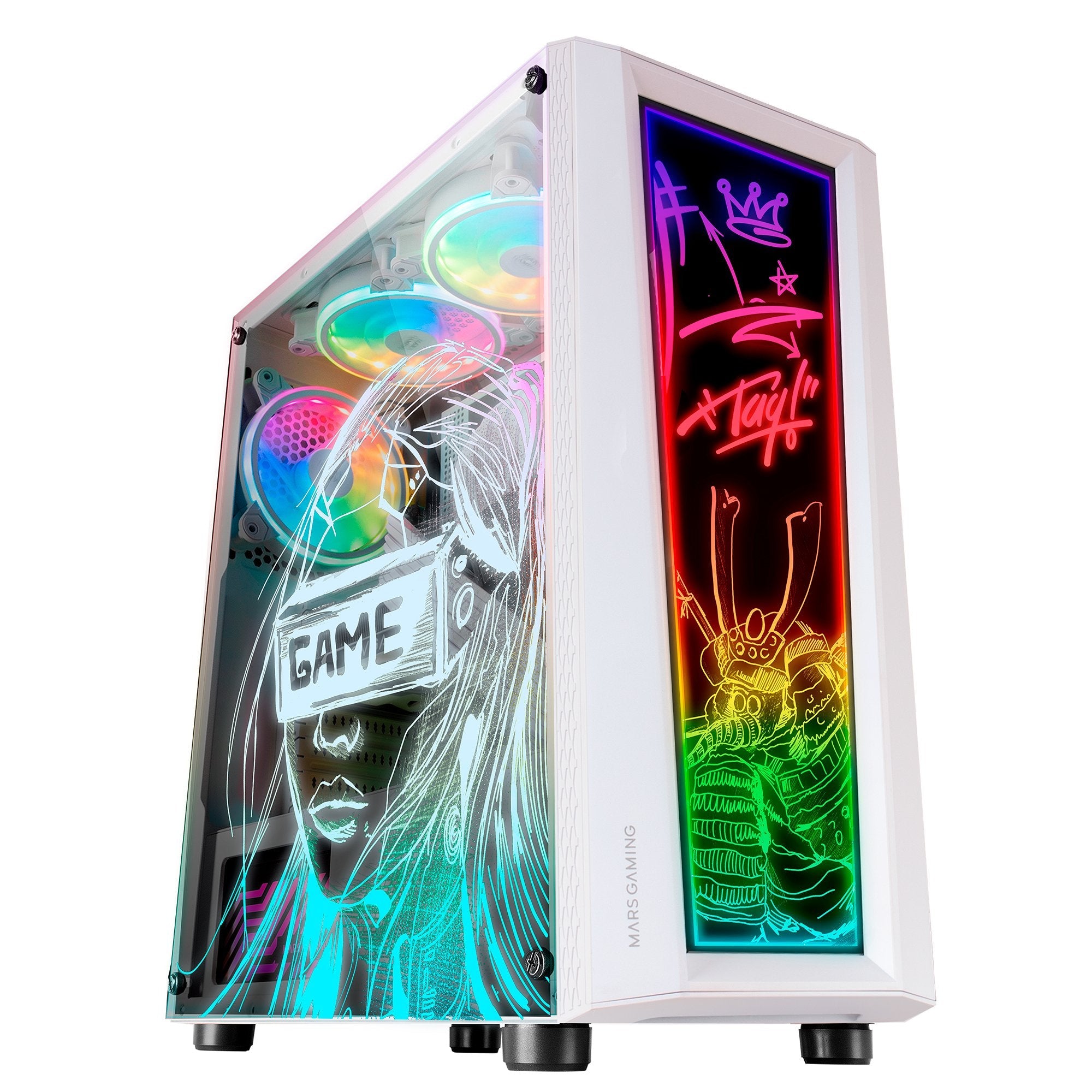 Caja Gaming Semitorre Mars Gaming Artística Mc-Art Blanca